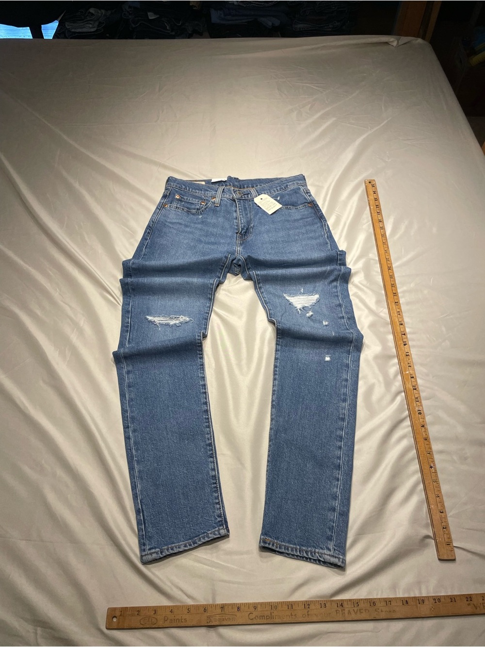 Levi’s Premium Big E 512 Slim Taper Jeans Men’s W29 L32 NWT Distressed Denim
